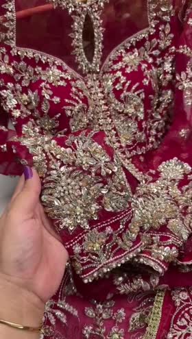 Rs 36500 Aneelas Stitched Wedding/ Bridal Ada Work 3pc [BR-06] [Dispatch Time 2 Months] ~ [Chest 19] [Length 48] SMALL