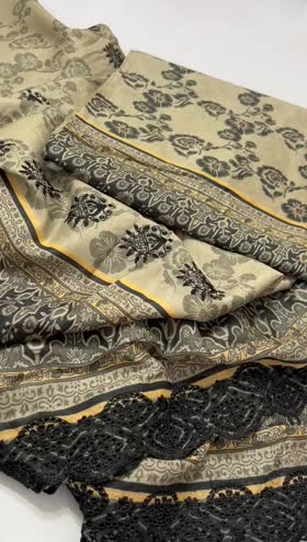 Rs 4050 Magic in print Emb 3pc voil lawn Emb duppata