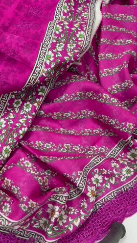 Rs 4050 Magic in print Emb 3pc voil lawn Emb duppata
