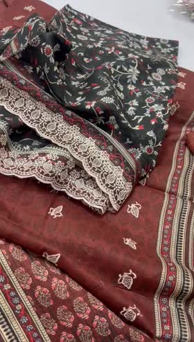 Rs 4050 Magic in print Emb 3pc voil lawn Emb duppata ( D 11]