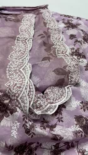 Rs 4650 Rangriti lawn chicken Kari Emb 3pc voil lawn Emb duppata [ D 2]