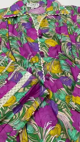 Rs 4950 Zaha stitched lawn 2pc  ~ SMALL