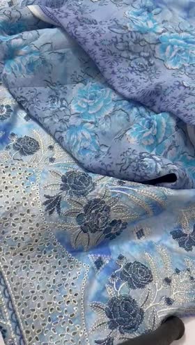 Rs 5195 Amlas lawn chicken Kari Emb 3pc chiffon duppata