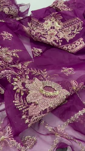 Rs 5250 Sapphire luxe organza Emb 3pc ( Retail 7990)