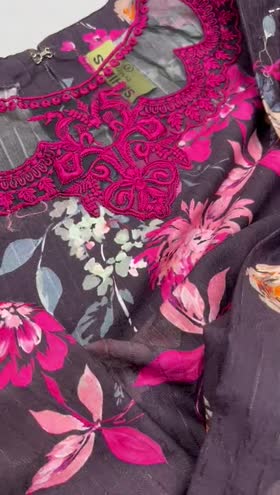 Rs 5350 Sahiba stitched Emb 3pc  ~ [Chest 20] [Length 40] MEDIUM
