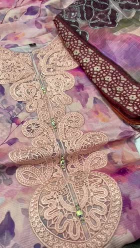 Rs 5400 Sahiba stitched Emb 3pc  ~ [Chest 24] [Length 36] XLARGE