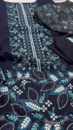 Rs 5600 Sahiba stitched Emb 3pc  ~ [Chest 20] [Length 46] MEDIUM