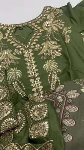 Rs 5950 Sahiba stitched Emb 3pc  ~ [Chest 20] [Length 47] MEDIUM