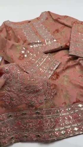 Rs 5950 Sahiba Stitched Emb 3pc ~ [Chest 24] [Length 35] XLARGE