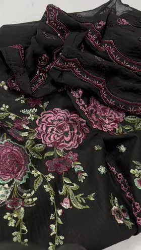 Rs 5995 Daria Emb 3pc Emb CHIFFON duppata ( DA 20)