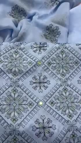 Rs 6500 Fragrant lawn Emb 3pc Emb chiffon duppata [D-08]