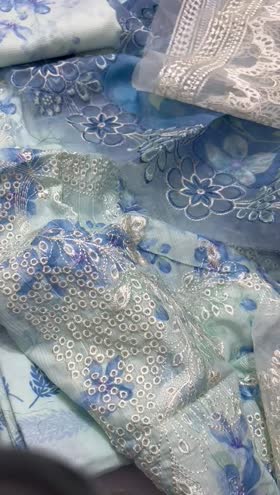 Rs 7250 Nureh Bloom Doria lawn Emb 3pc new launch ( BL 09)