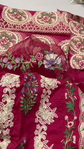 Rs 9500 Aneela’s unstitched Emb 3pc