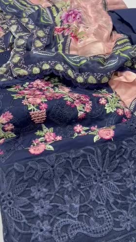 Rs 9500 Ramsha stitched Emb 3pc silk duppata ( Medium )